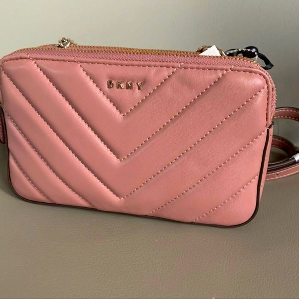 DKNY Pink Quilted Crossbody Bag